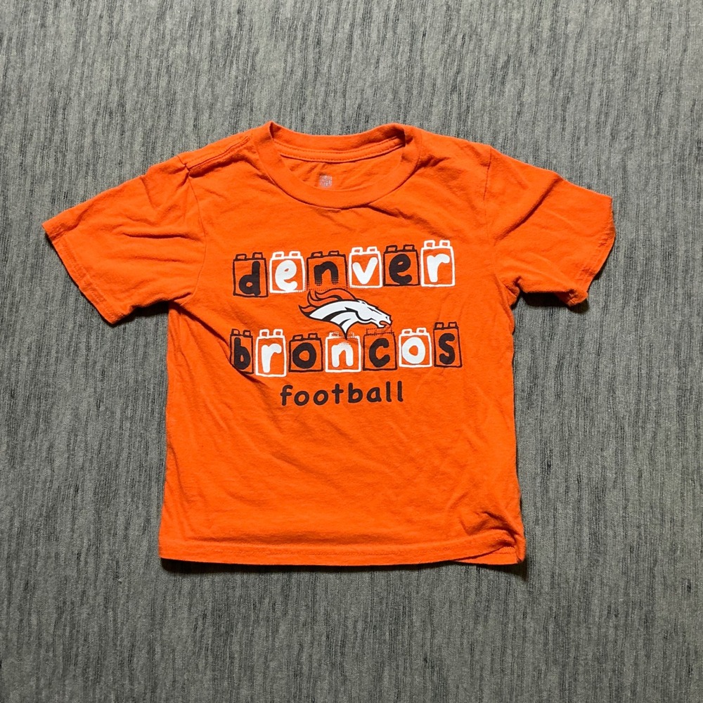 NFL Team Apparel Denver Broncos Toddler Boys Orange Graphic T-Shirt Size 3T